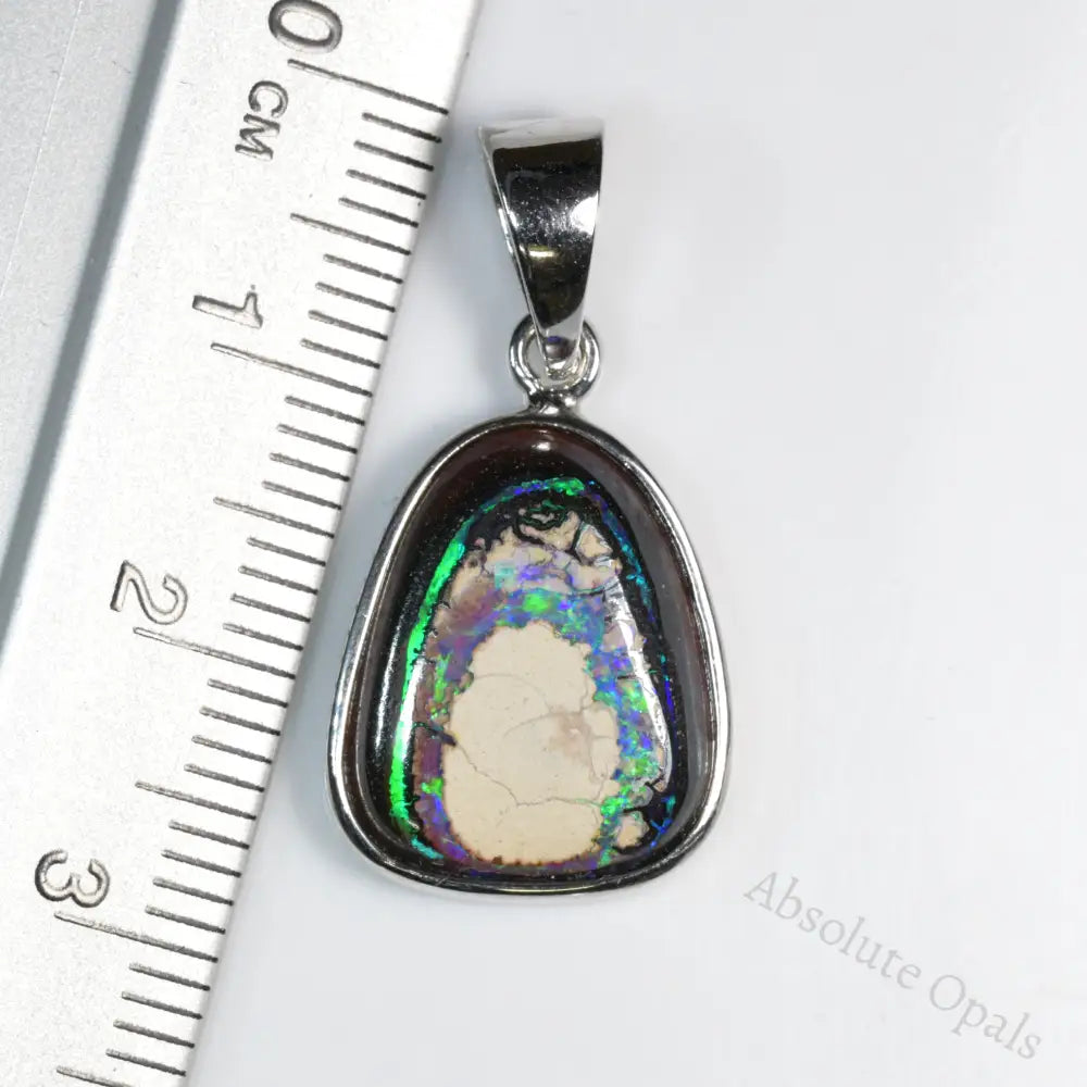 Australian Boulder Opal with Silver Pendant
