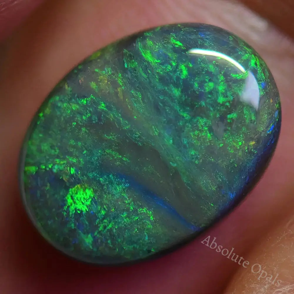 3.23 Cts Australian Semi Black Opal Solid Lightning Ridge