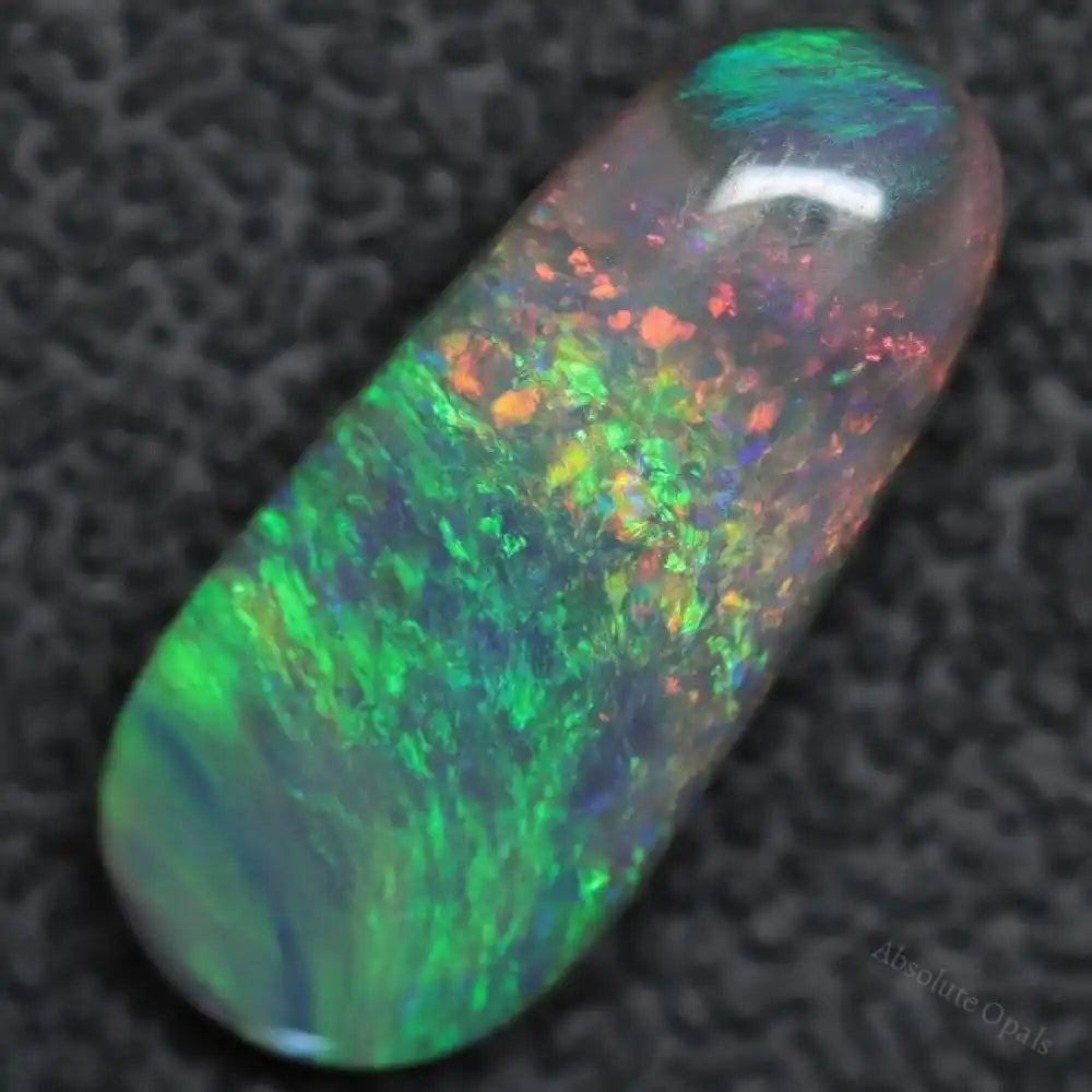 3.43 Cts Australian Solid Opal Lightning Ridge Semi Black