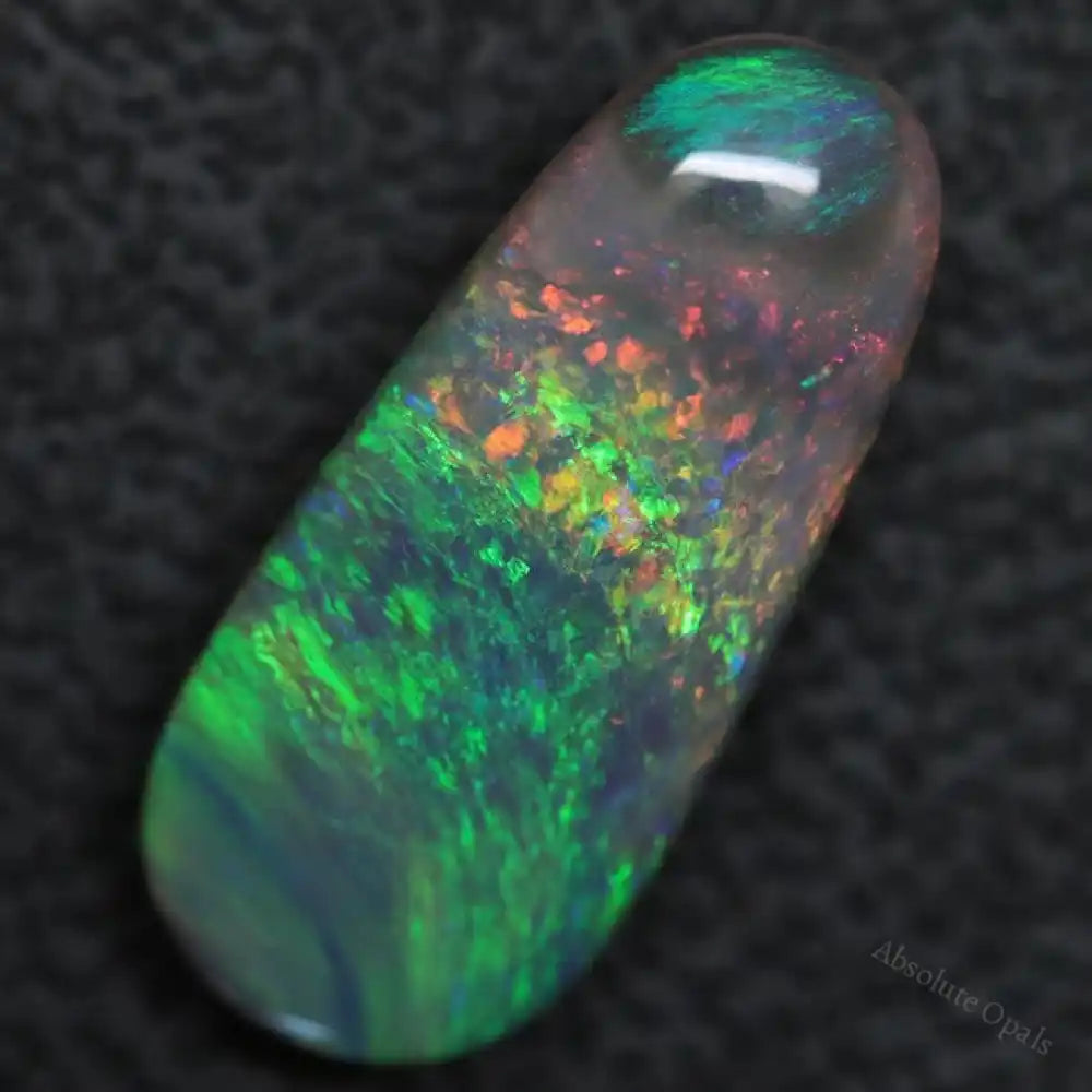 3.43 Cts Australian Solid Opal Lightning Ridge Semi Black