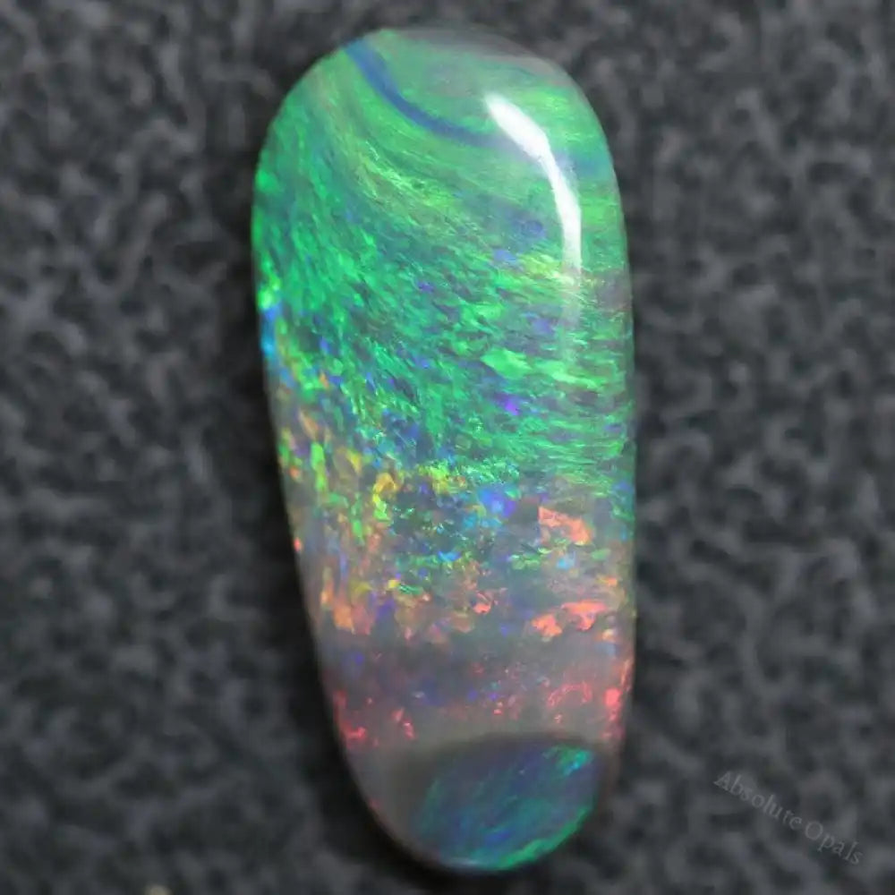 3.43 Cts Australian Solid Opal Lightning Ridge Semi Black