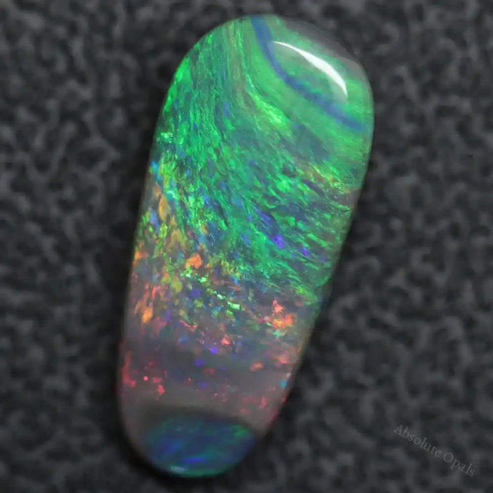 3.43 Cts Australian Solid Opal Lightning Ridge Semi Black