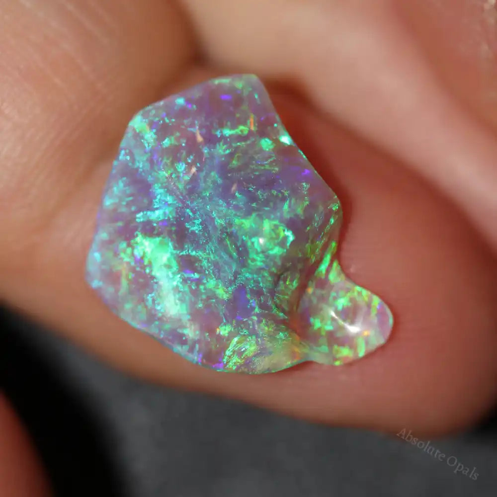 3.45 Cts Australian Opal Lightning Ridge Solid Crystal Carving Loose Stone