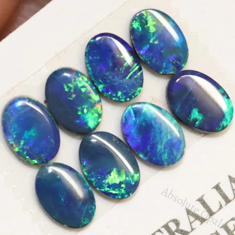 3.5 Cts Australian Opal Doublet Stone Cabochon 8Pcs 6X4