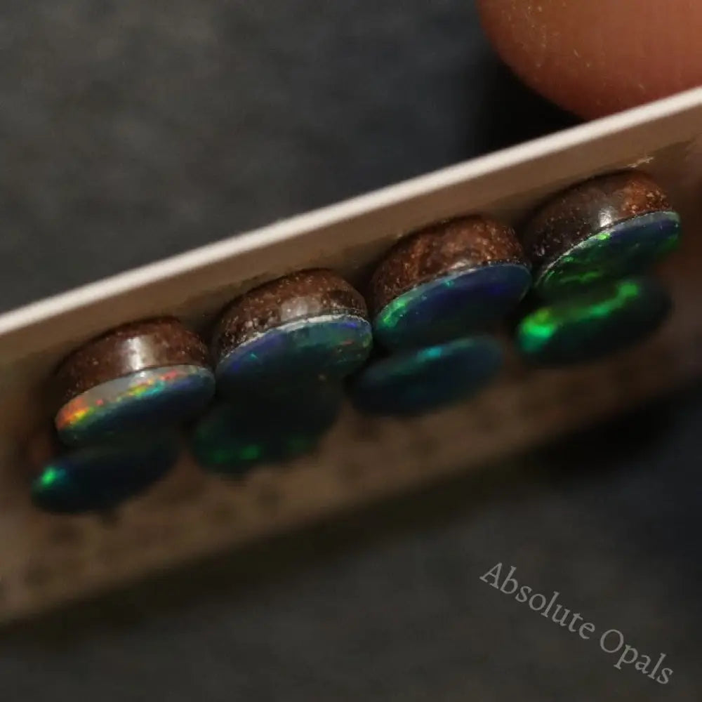 3.5 Cts Australian Opal Doublet Stone Cabochon 8Pcs 6X4