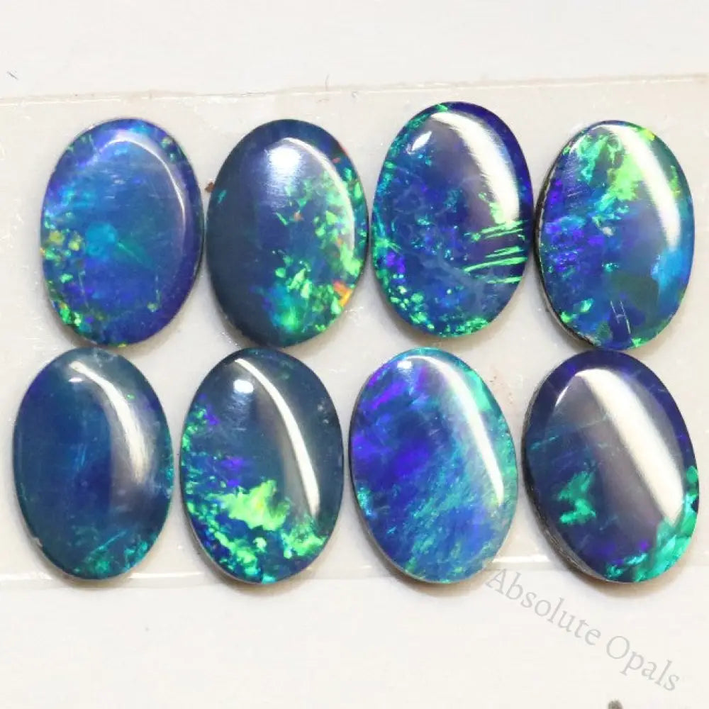 3.5 Cts Australian Opal Doublet Stone Cabochon 8Pcs 6X4