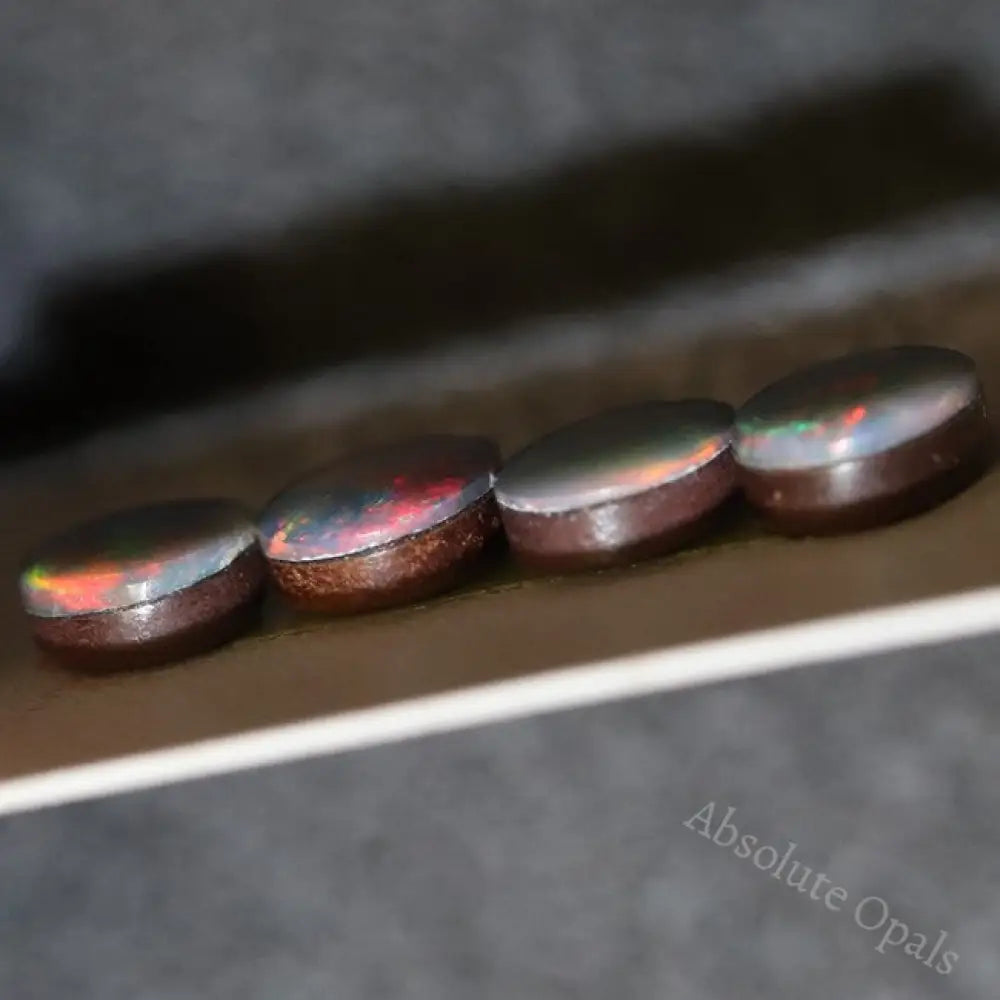 3.55 Cts Australian Opal Doublet Stone Cabochon 4Pcs 7X5