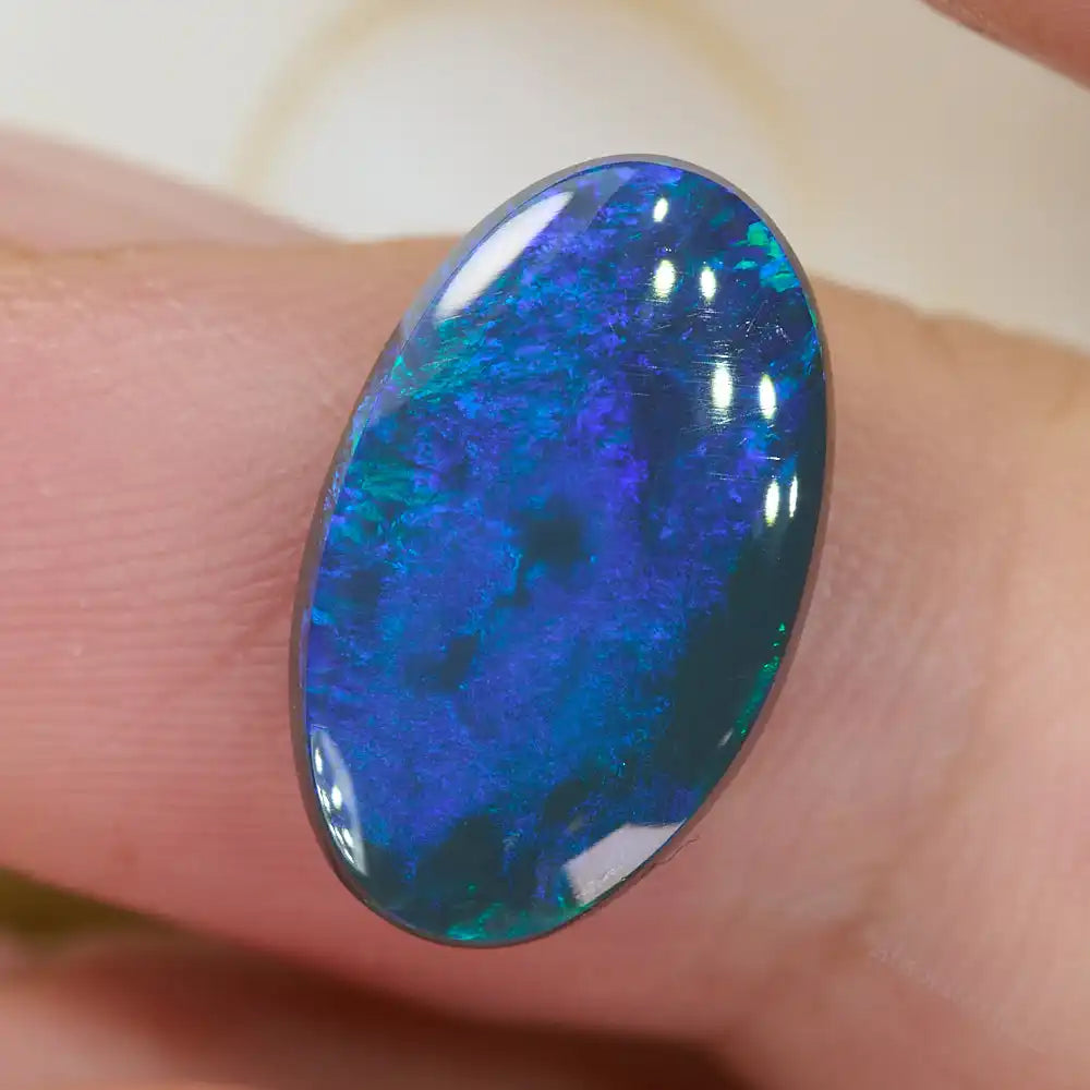 3.55 cts Black Opal Lightning Ridge Solid Cut Stone Black Opal