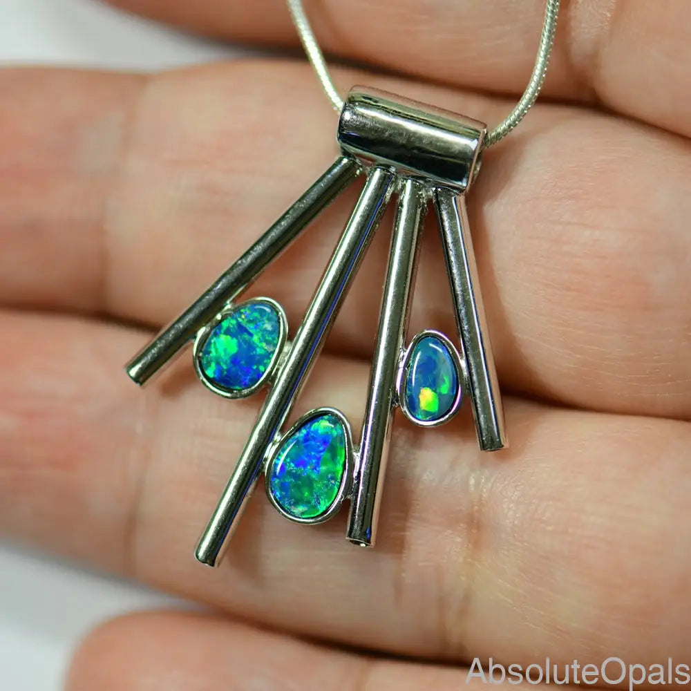 Australian Doublet Opal with Silver Pendant