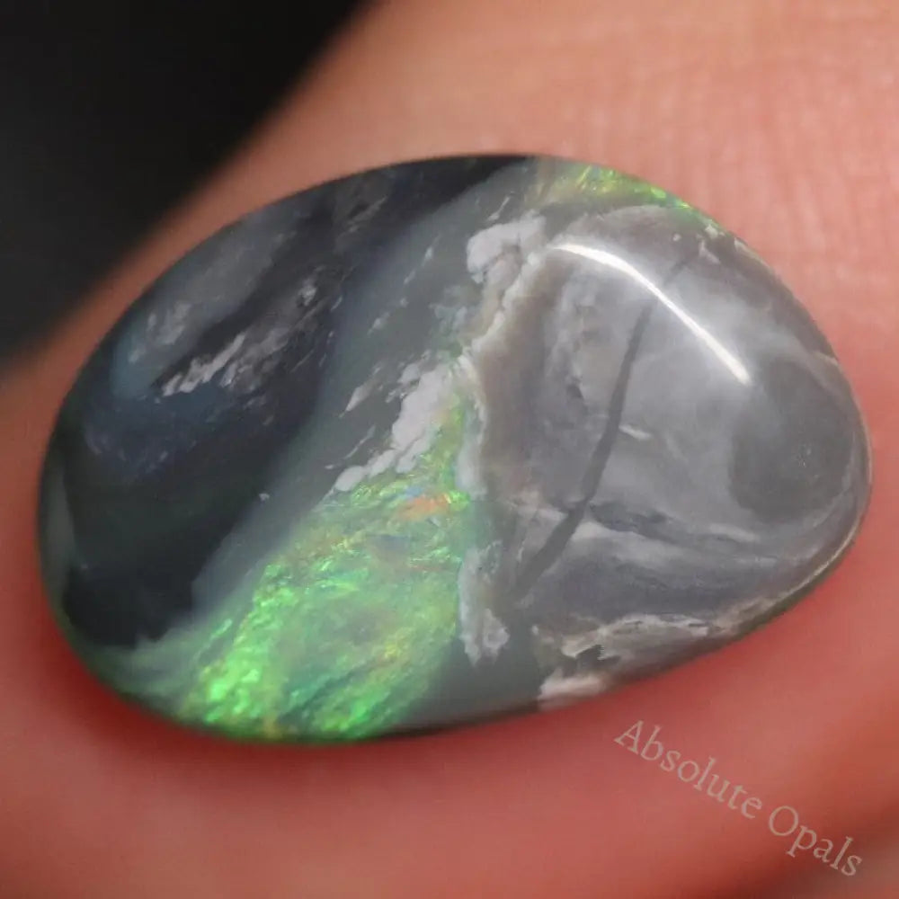 3.64 Cts Australian Semi Black Opal Solid Lightning Ridge Cabochon Loose Stone
