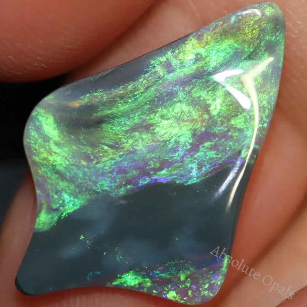 3.67 Cts Australian Semi Black Opal Lightning Ridge Carving Solid Loose Stone