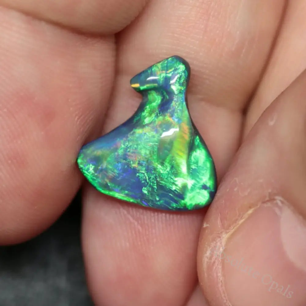 3.85 Cts Australian Black Solid Opal Carving Lightning Ridge Cmr