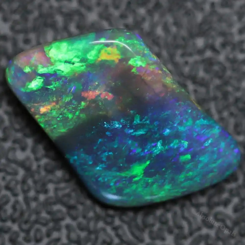3.85 Cts Australian Solid Black Opal Lightning Ridge Semi