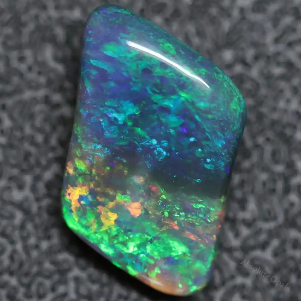 3.85 Cts Australian Solid Black Opal Lightning Ridge Semi