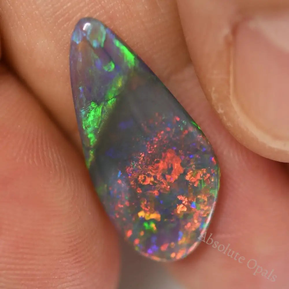 3.90 Cts Australian Opal Solid Gem Stone Lightning Ridge Black