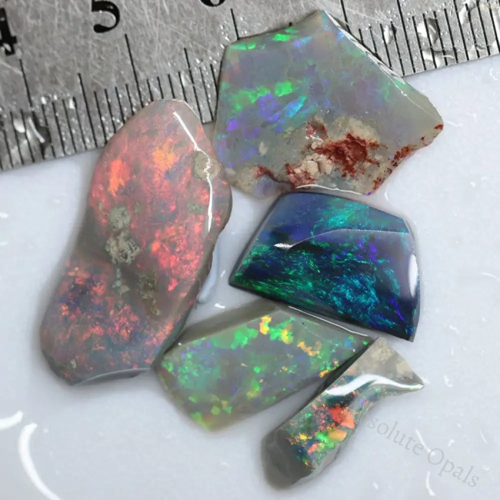 30.25 Cts Australian Opal Rough Parcel Rubs Lightning Ridge
