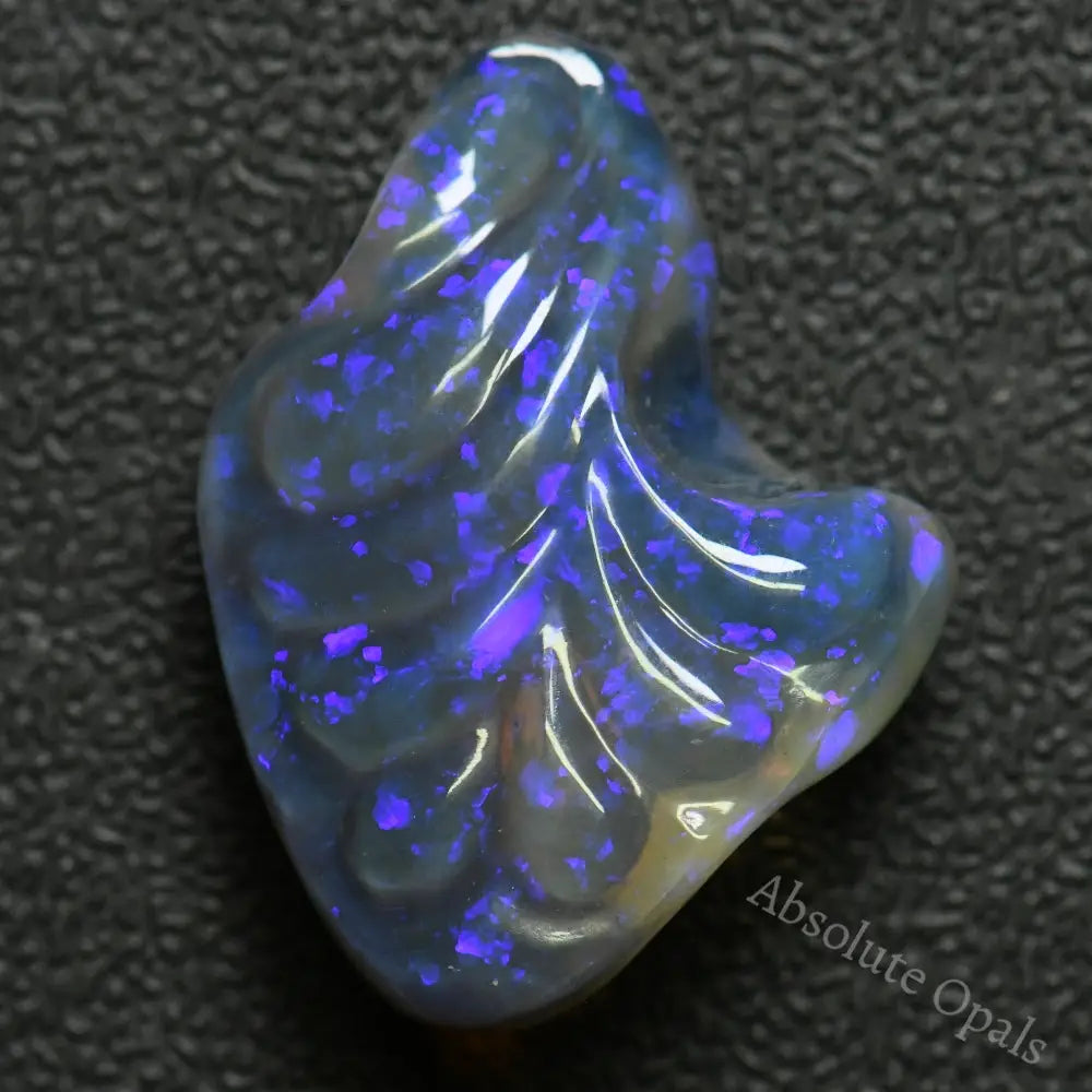 Lightning Ridge black Opal, Australian Solid Carving