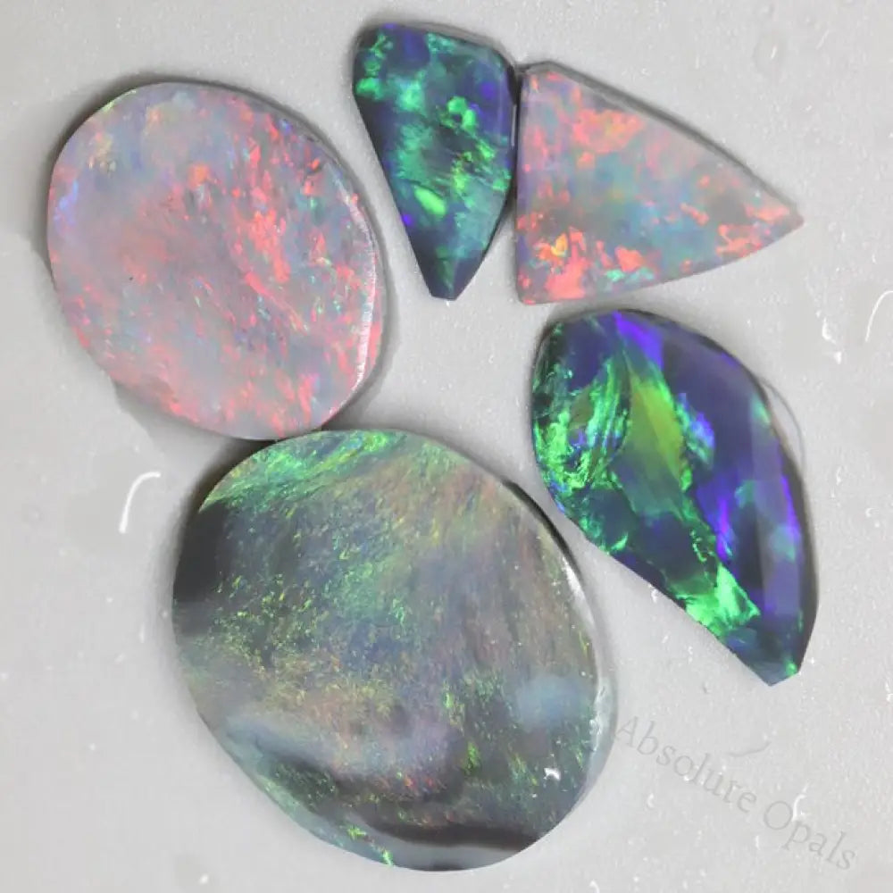 32.15 Cts Black Opal Rough Parcel Rubs 13.6-22.6X7.5-19.1X3-5.2Mm