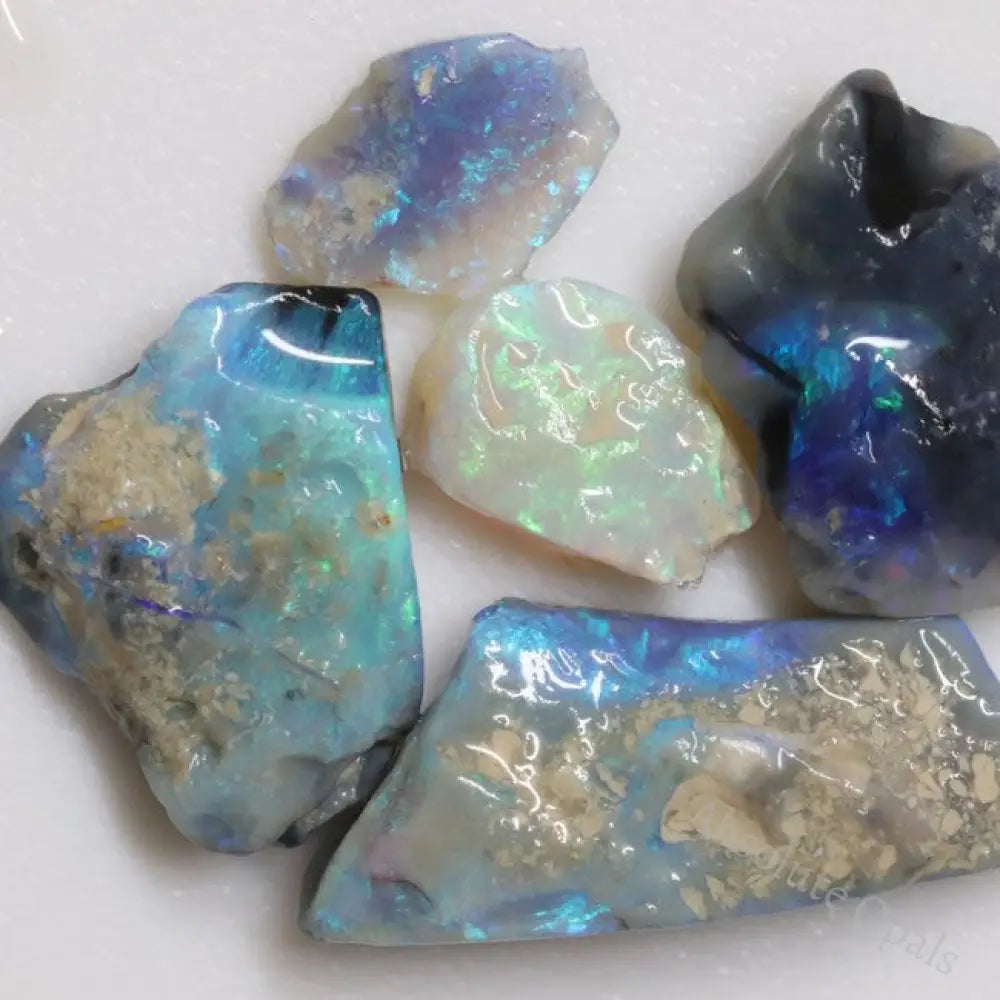 35.25 Cts Australian Solid Black Opal Rough Parcel Lightning Ridge Stones