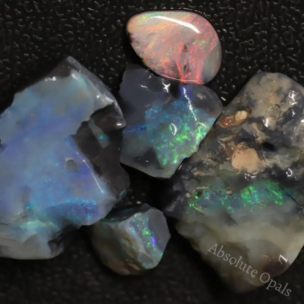 39.95 Cts Australian Black Opal Rough Parcel Lightning Ridge Stones