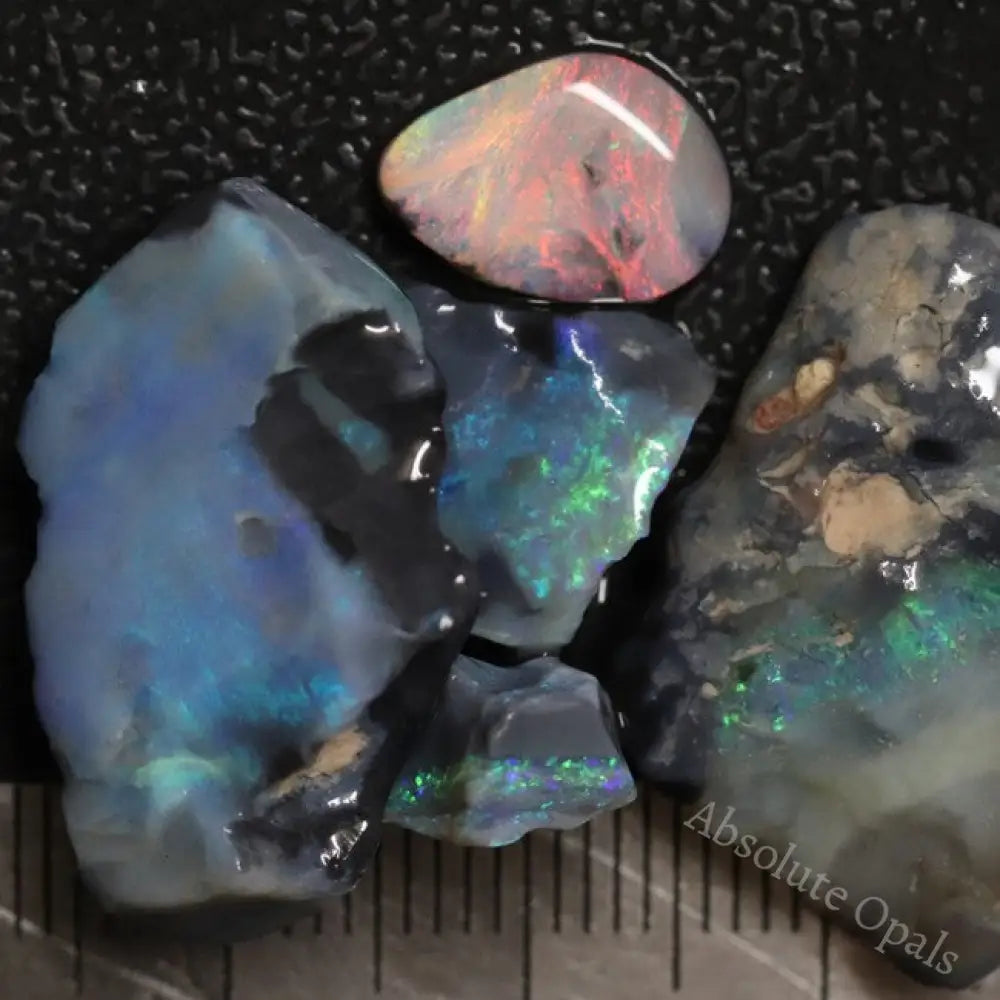 39.95 Cts Australian Black Opal Rough Parcel Lightning Ridge Stones