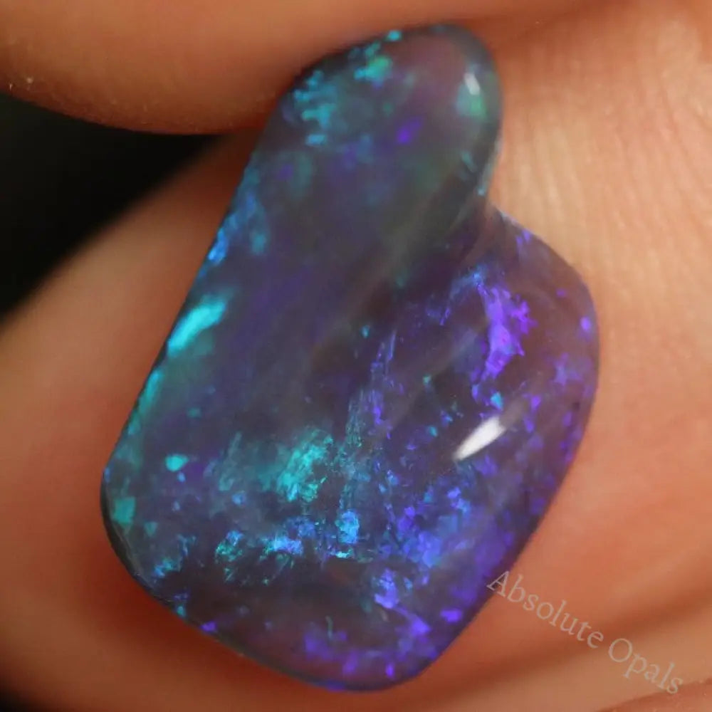 4.45 Cts Australian Black Opal Lightning Ridge Solid Carving Loose Stone