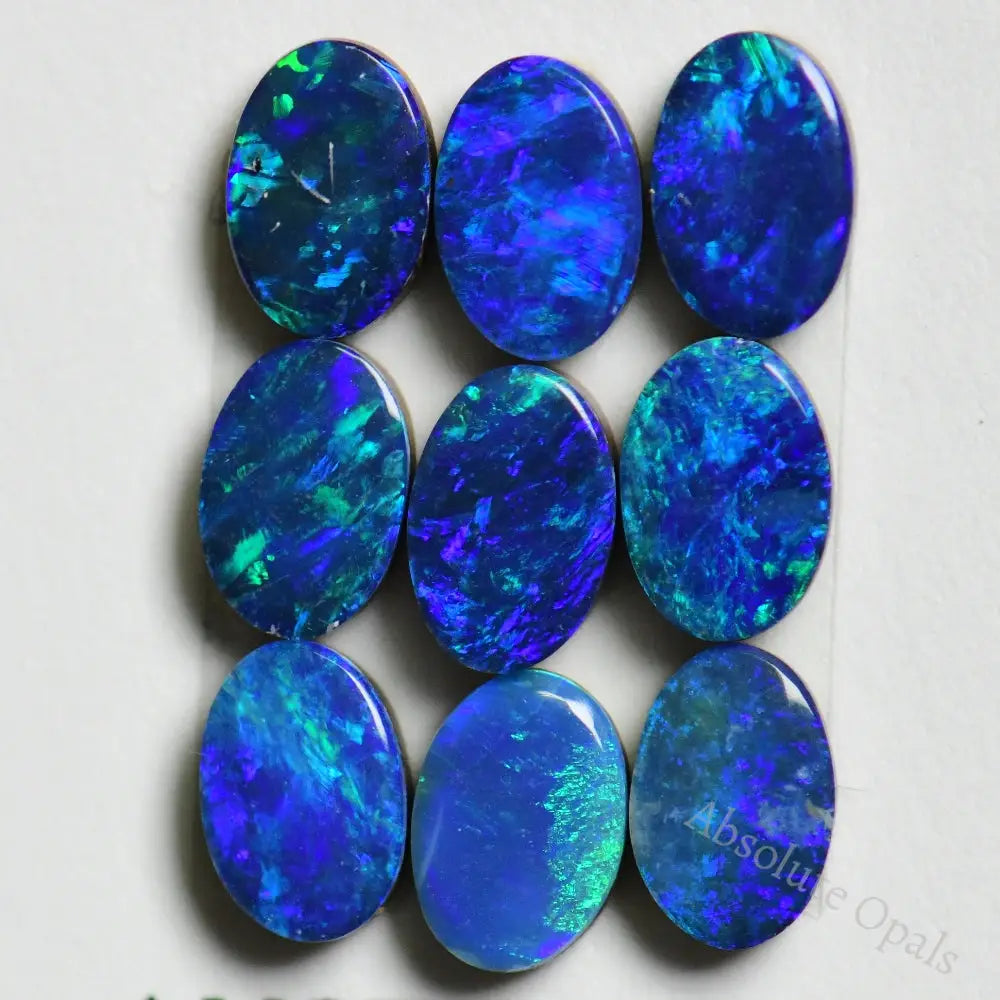 4.55 Cts Australian Opal Doublet Stone Cabochon 9Pcs 6X4 Mm