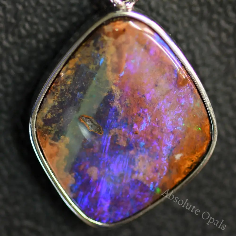 Australian Boulder Opal with Silver Pendant
