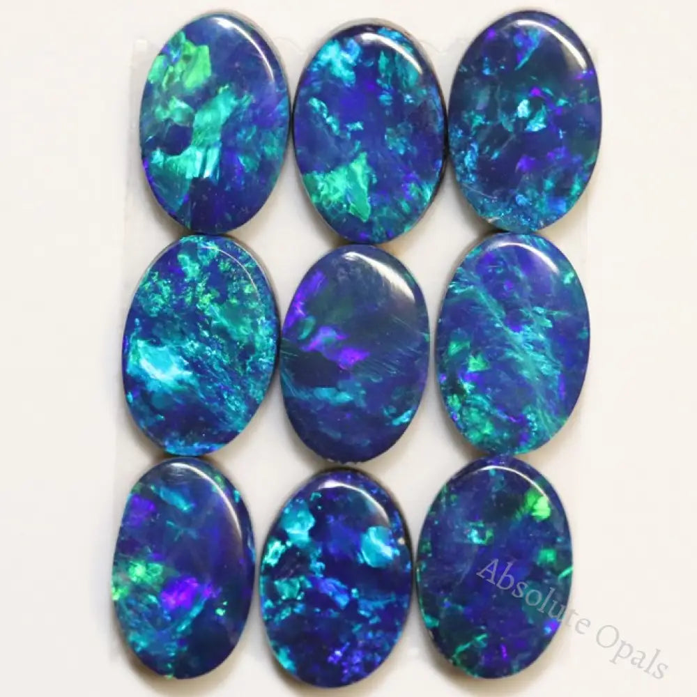 4.77 Cts Australian Opal Doublet Stone Cabochon 9Pcs 6X4