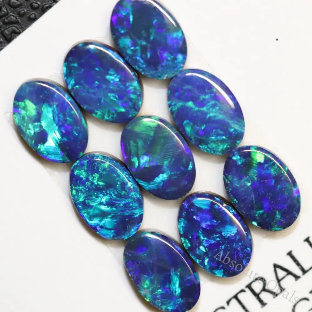 4.77 Cts Australian Opal Doublet Stone Cabochon 9Pcs 6X4