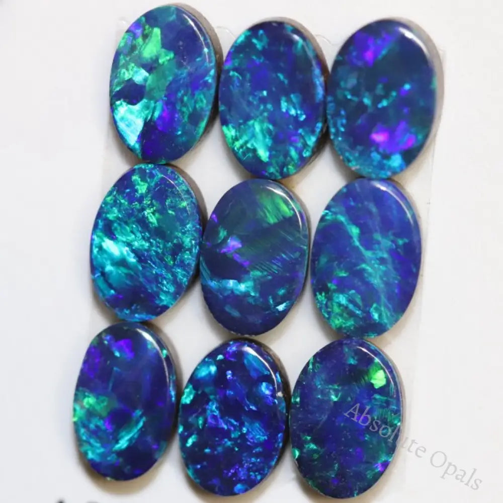 4.77 Cts Australian Opal Doublet Stone Cabochon 9Pcs 6X4