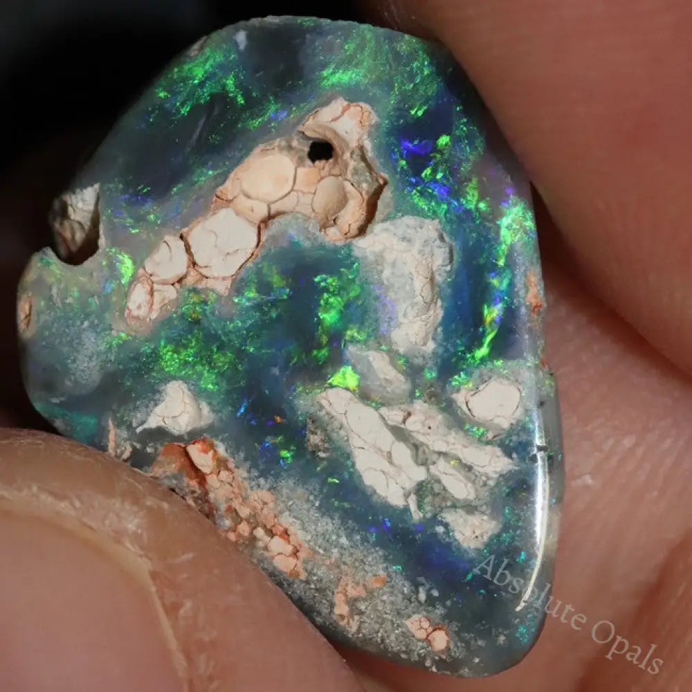 5.30 Cts Australian Black Opal Rough Lightning Ridge Polished Specimen