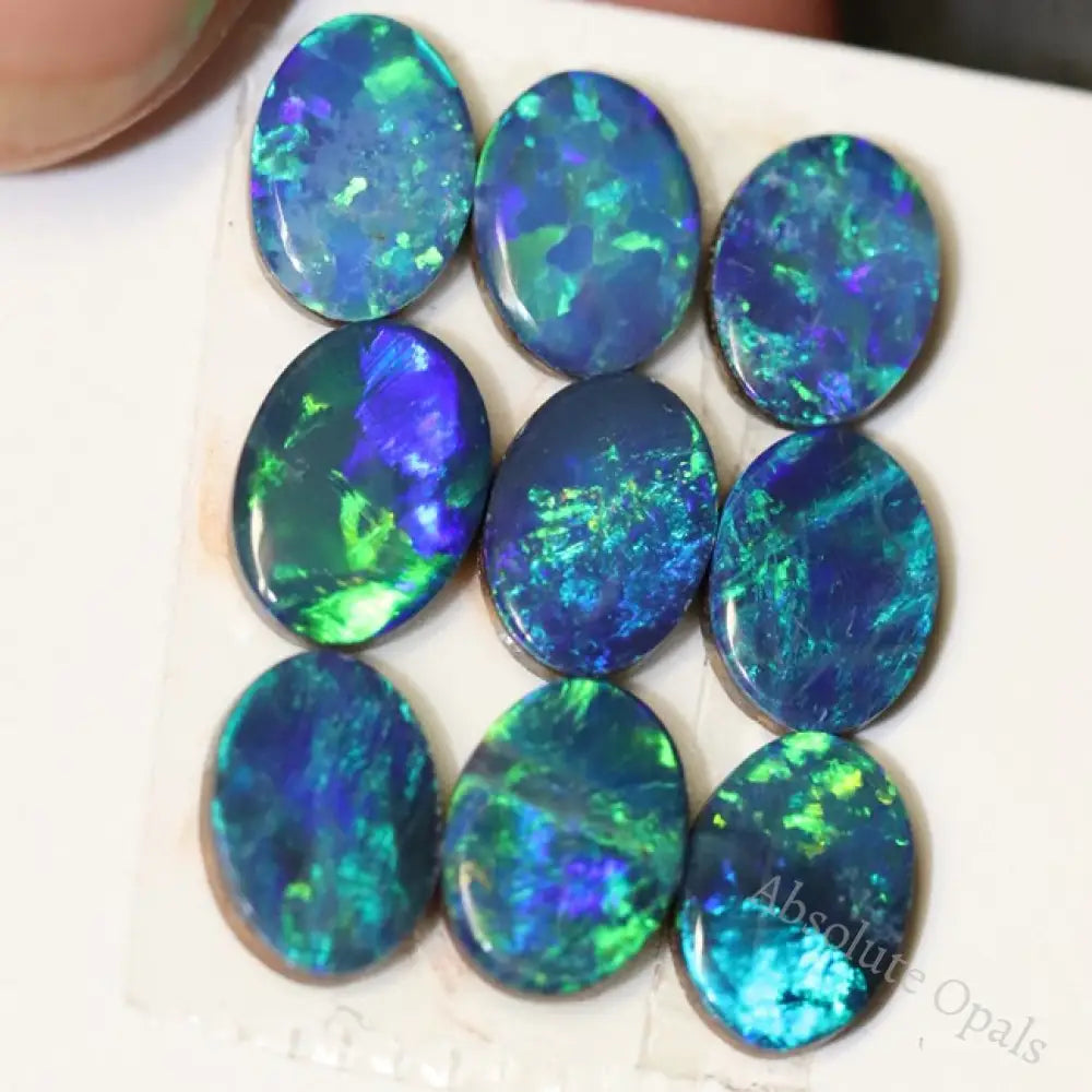 5.60 Cts Australian Opal Doublet Stone Cabochon 9Pcs 7X5