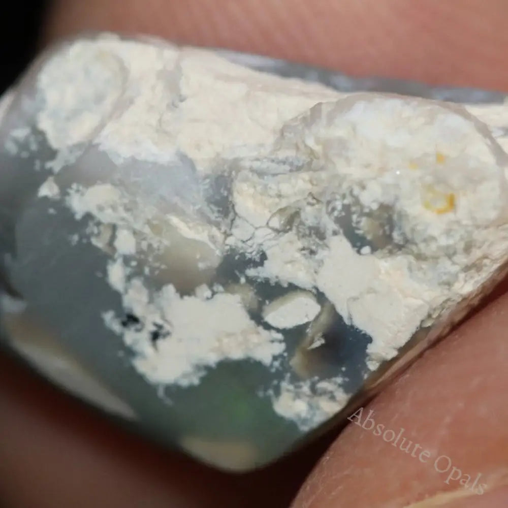5.90 Cts Australian Semi Black Opal Rough Lightning Ridge Polished Specimen Natural Green Blue Stone