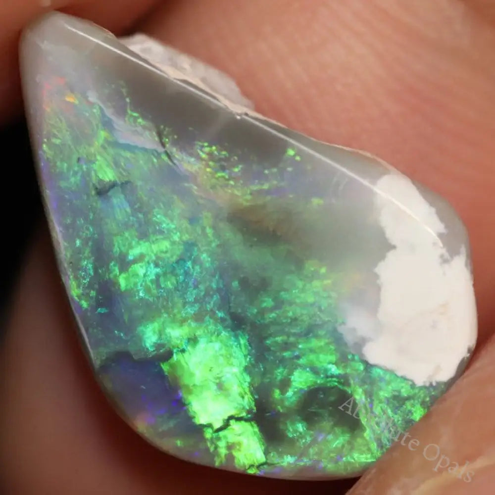 Australian Semi Black Opal Rough, Lightning Ridge, Polished Specimen, Natural Green Blue Stone