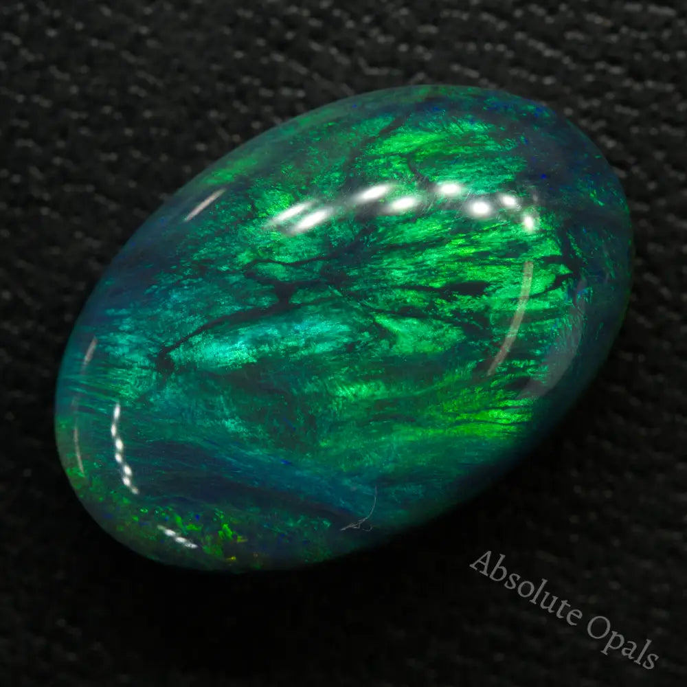 Opale Noire Naturelle D'Australie (Lightning Ridge) - 6,00 Carats - Forme Libre - Dimensions 32.2 X 9.75 Mm