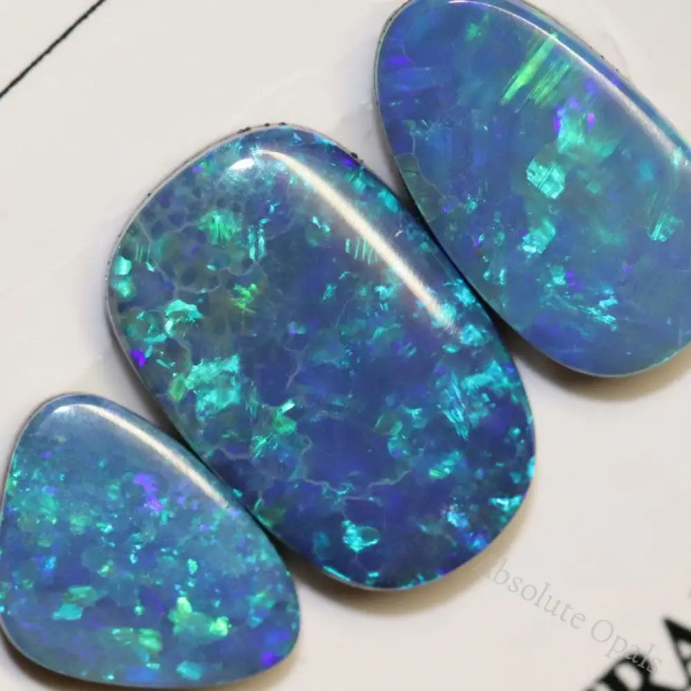 6.25 Cts Australian Opal Doublet Stone Cabochon 3Pcs