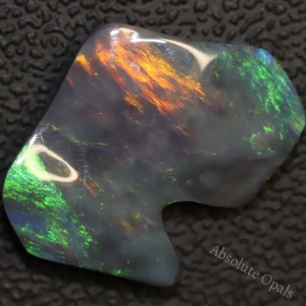 6.36 Cts Black Opal Lightning Ridge Australian Solid Carving Loose Gem Stone Red Green Blue