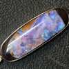 6.56 G Australian Boulder Opal With Silver Pendant: L 40.3 Mm Jewellery