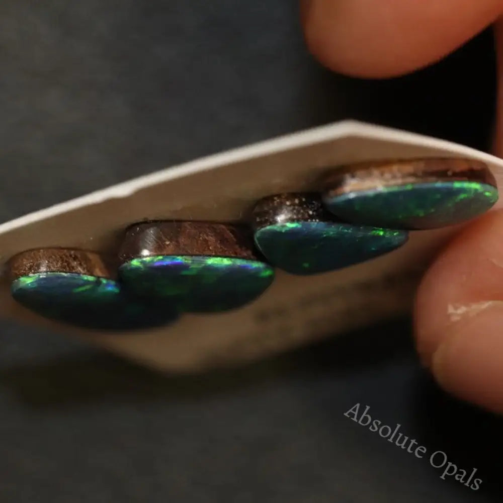 6.65 Cts Australian Opal Doublet Stone Cabochon 4Pcs