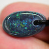 6.90 Cts Australian Opal Drilled Greek Leather Mounted Pendant Necklace Jewellery
