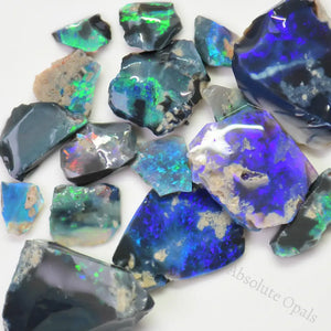 65.1 Cts Australian Rough Black Opal Parcel, Lightning Ridge - Potch A Colour Offcuts Cmr 65.1 Cts Australian Rough Black Opal Parcel, Lightning Ridge - Potch A Colour Offcuts Cmr