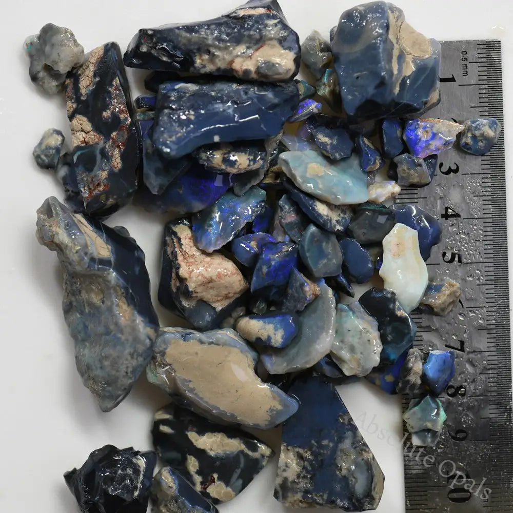 620 Cts Australian Rough Black Opal Parcel Lightning Ridge - Potch And Colour Cmr