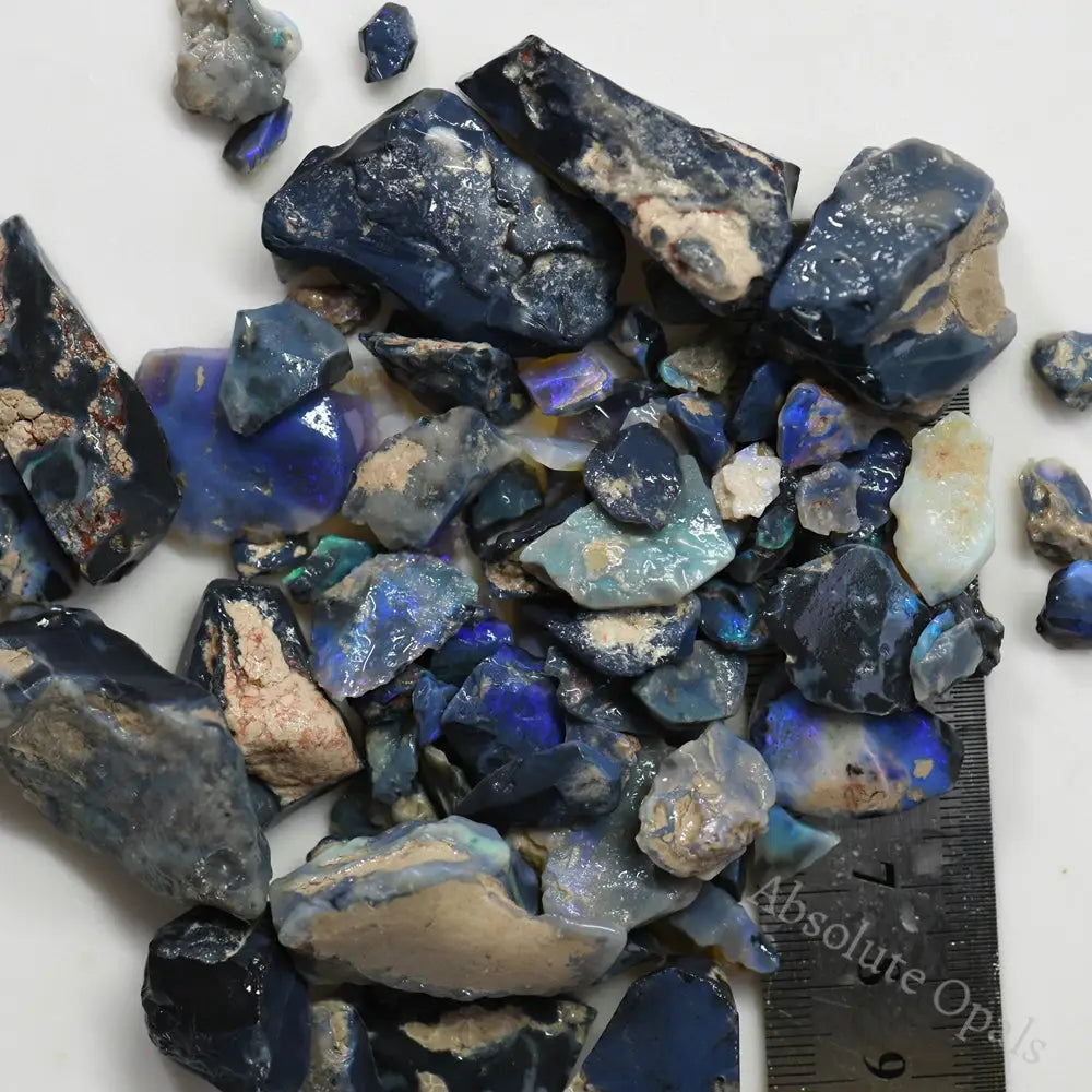 620 Cts Australian Rough Black Opal Parcel Lightning Ridge - Potch And Colour Cmr