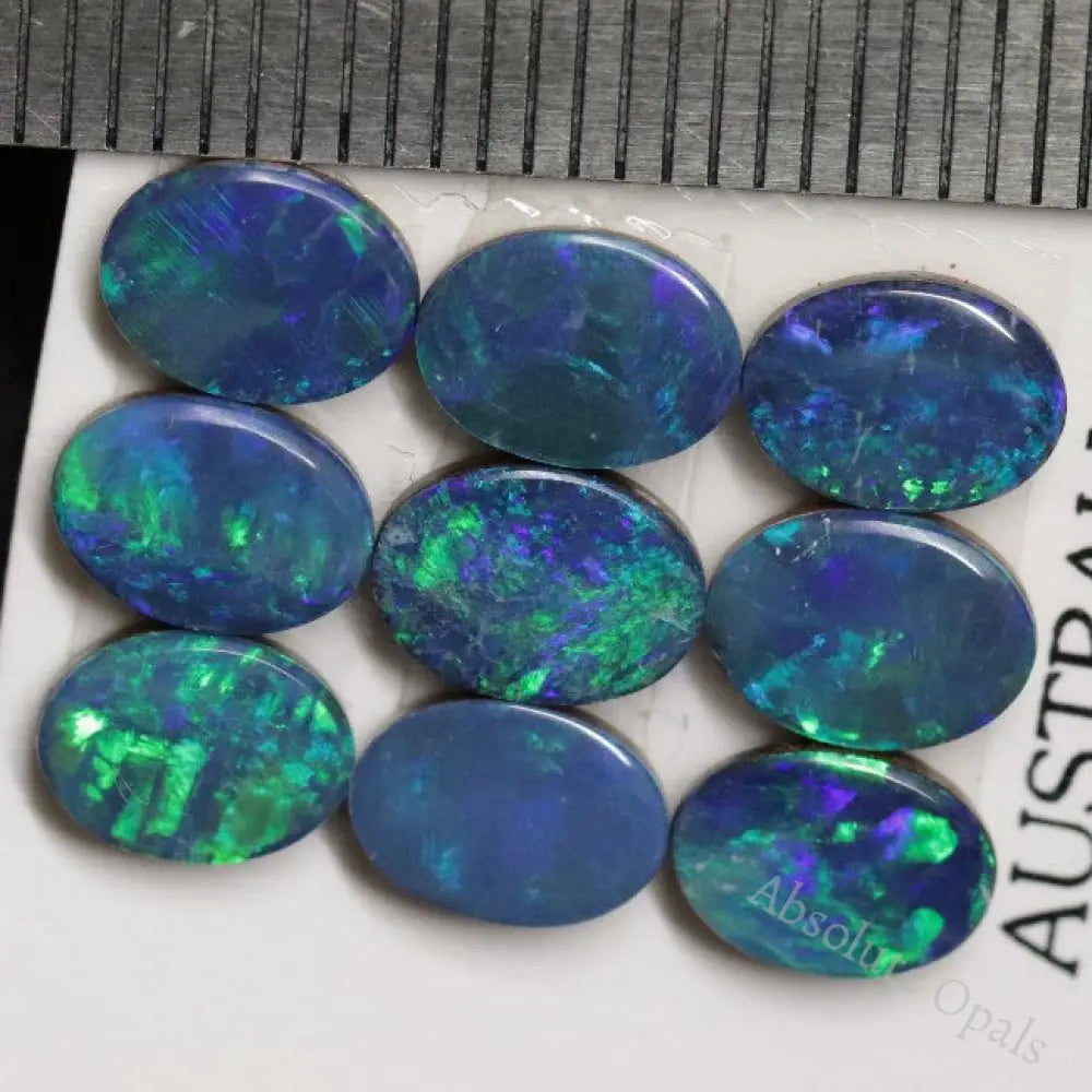 7.0 Cts Australian Opal Doublet Stone Cabochon 9Pcs