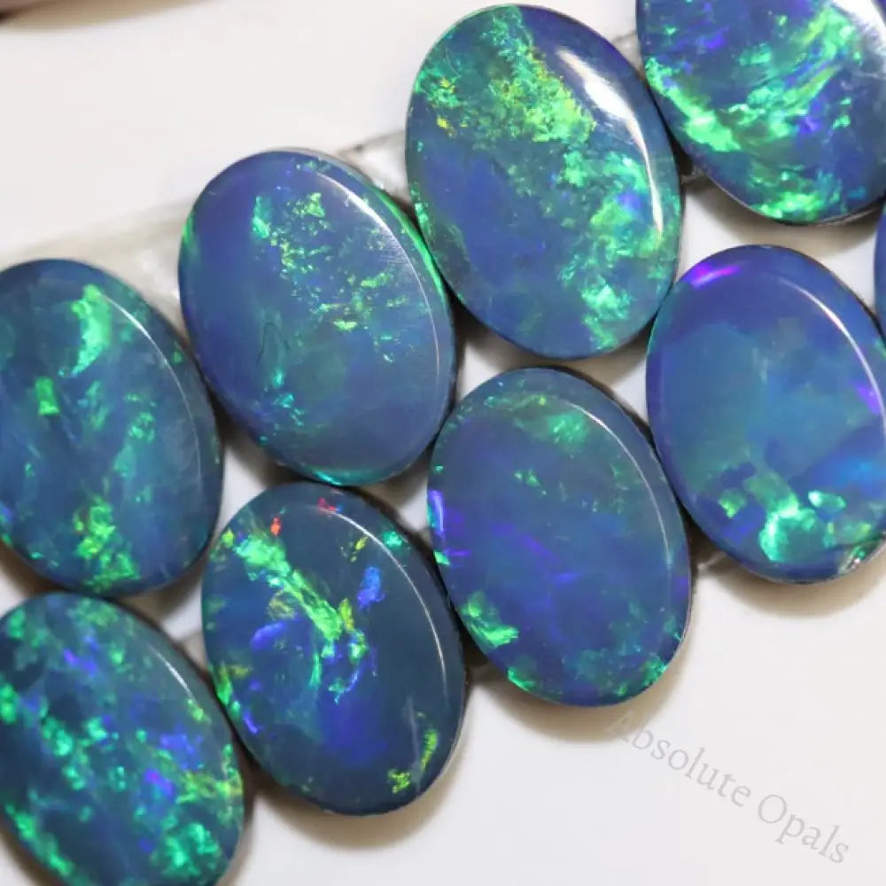 7.42 Cts Australian Opal Doublet Stone Cabochon 9Pcs 7X5