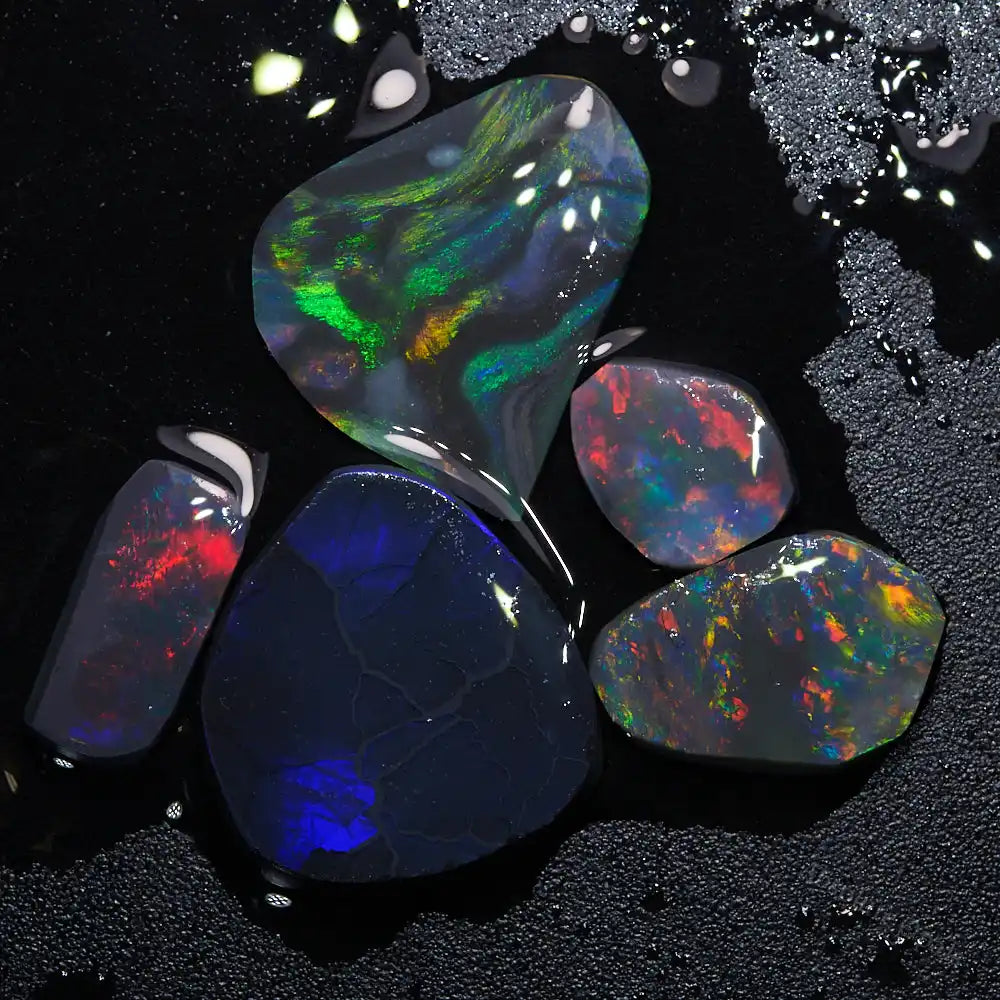 black rough opal parcel