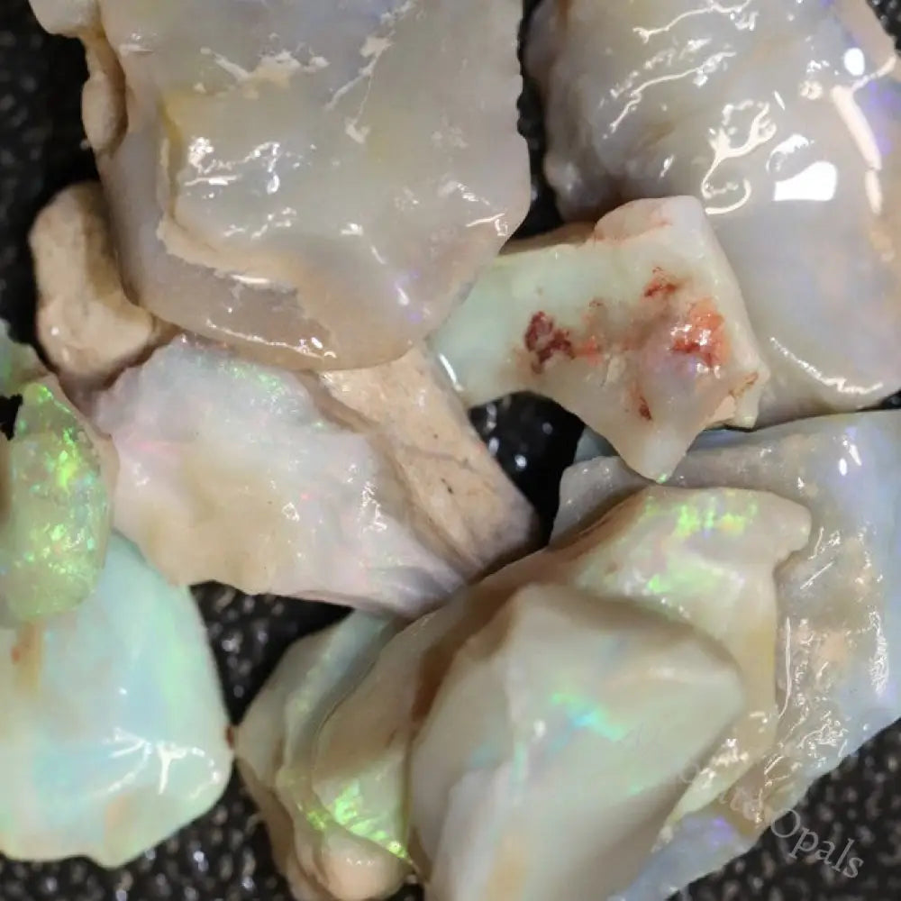 79.15 Cts Australian Solid Semi Black Opal Rough Lightning Ridge Parcel Green Blue Stones