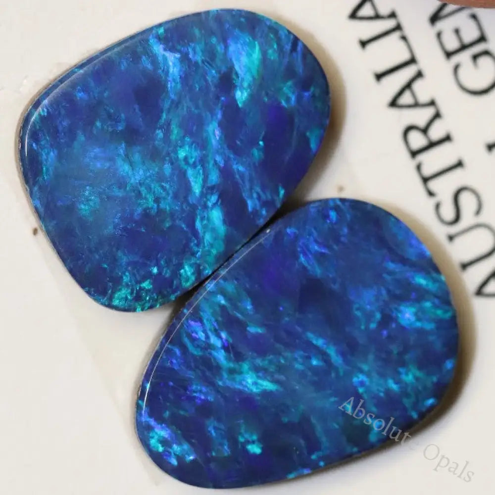 8.30 Cts Australian Opal Doublet Stone Cabochon 2Pcs