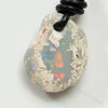 8.50 Cts Australian Opal Drilled Greek Leather Mounted Pendant Necklace Jewellery